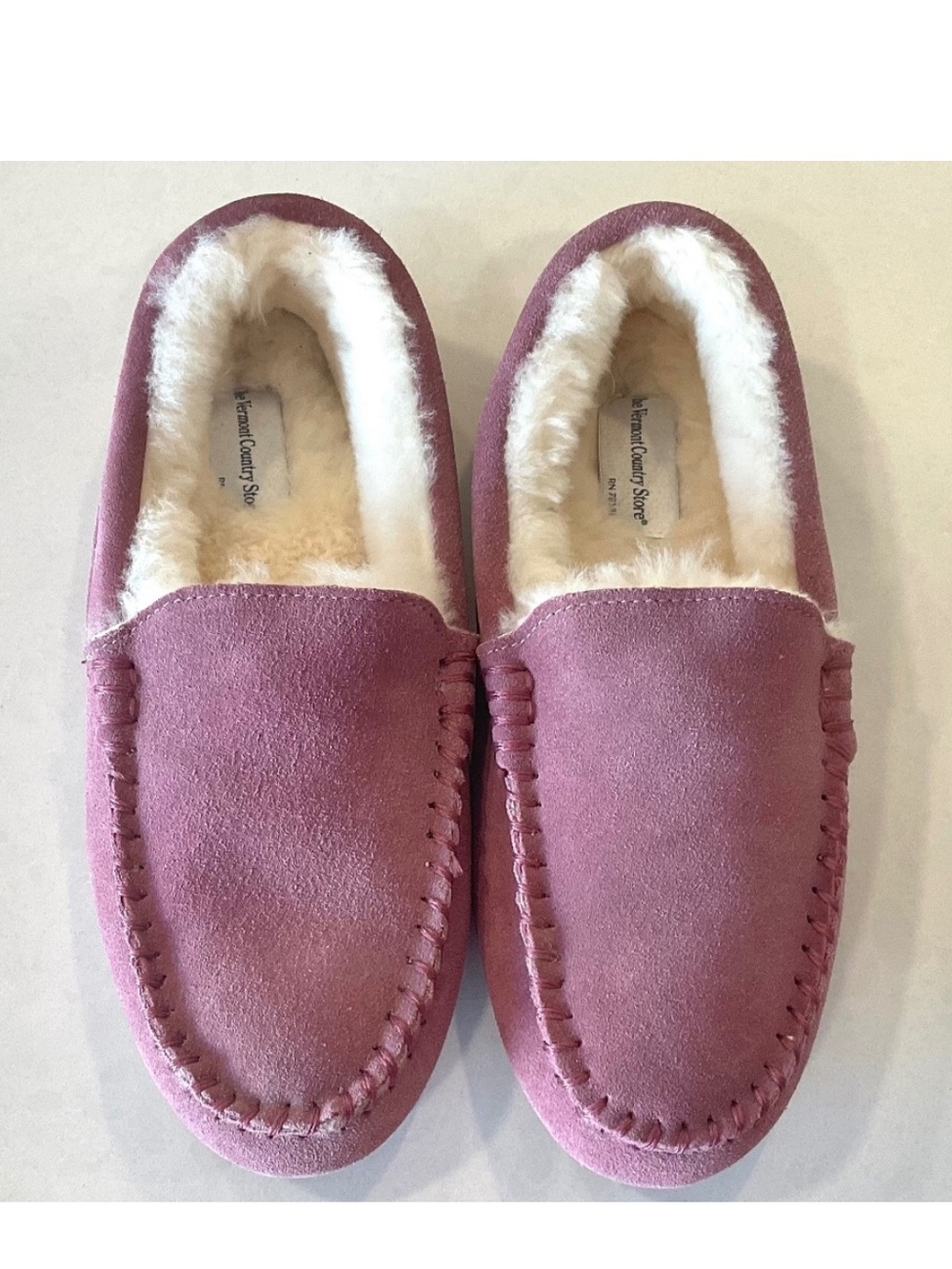 THE VERMONT COUNTRY STORE Leather Sheepskin Memory Foam Slipper  Size 9